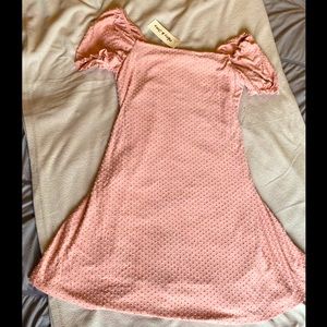 Swiss Dot Pink Mini Dress